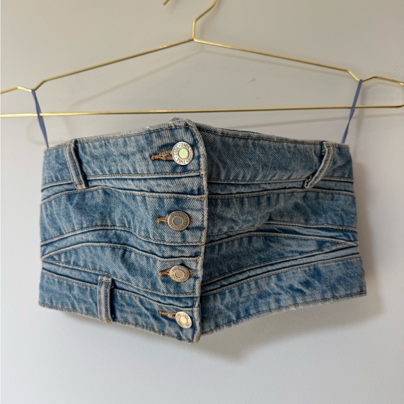 Zara Denim Crop Tube Top 💙 - Picture 4 of 4